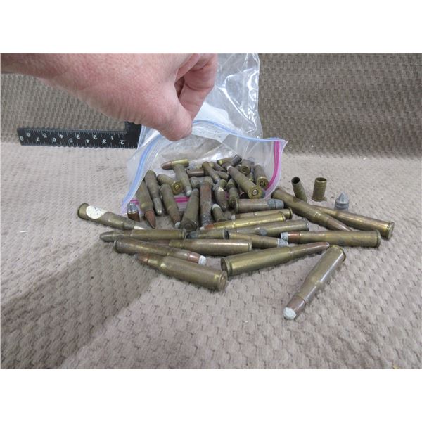 Bag of Approx 50 Misc. Collector Ammo and Brass