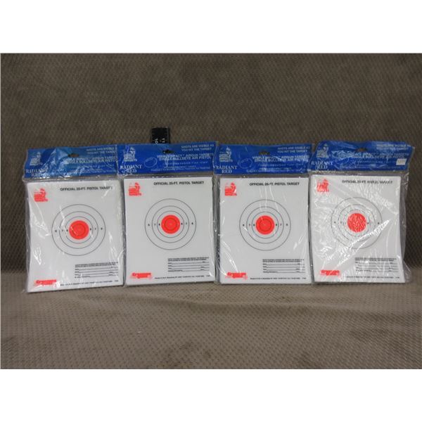 Official 25 Foot Pistol Targets - Radiant Red