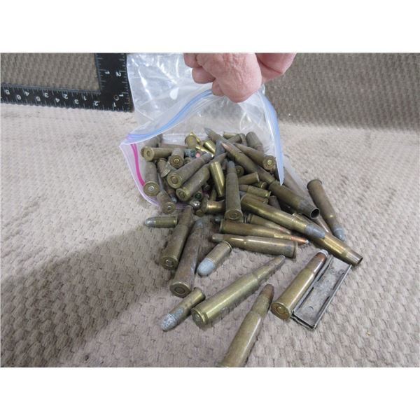 Bag of Approx. 70 Misc. Collector Ammo and Brass