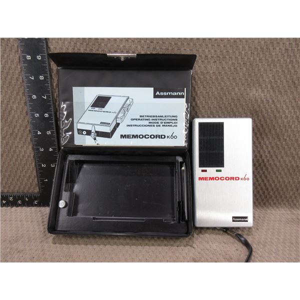 Vintage Assmann Memocord K60 Cassete Recorder