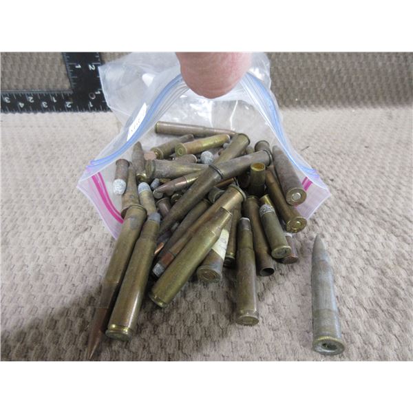 Bag of Approx. 65 Misc. Collector Ammo and Brass
