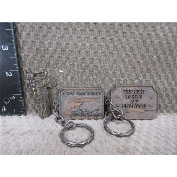 Vintage Saddle Watch FOB & 2 Key Chains