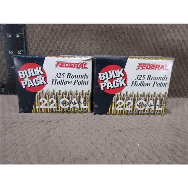 22LR 36gr HV HP Federal - 2 Sealed Boxes of 325