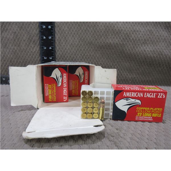 22LR HV HP American Eagle - 7 Boxes of 40, 1 Box of 15