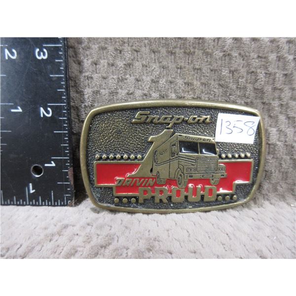 Snap-On Brass Belt Buckle - Drivin Proud