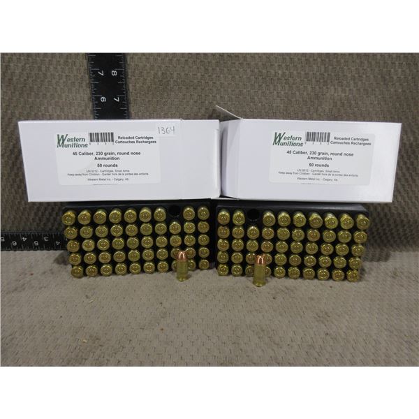 45 Cal. 230gr RN Reloads By Western Munitions