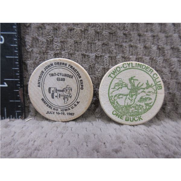 2 Tokens - Two-Cylinder Club - One Buck & Half Buck