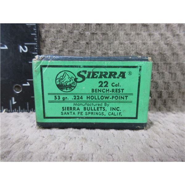 22 Cal. 53gr .224 HP Sierra Bullets - Sealed Box of 100