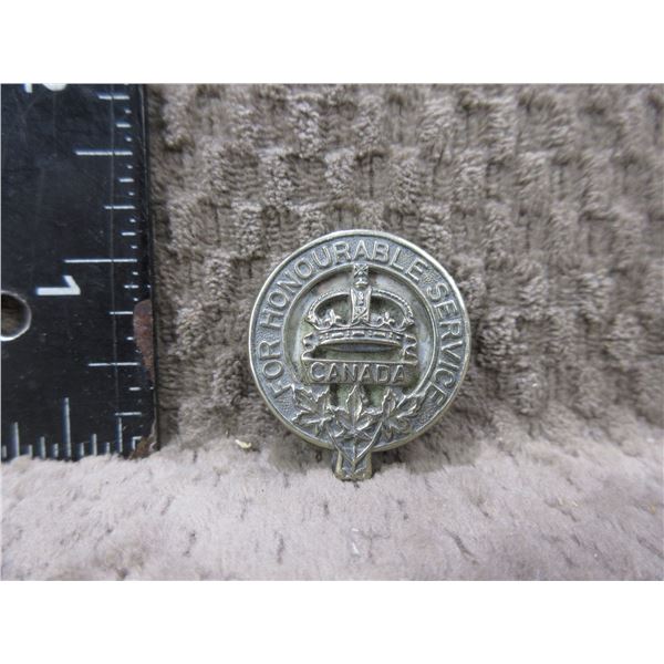 Canadian - For Honourable Service - Pin Button # 3048