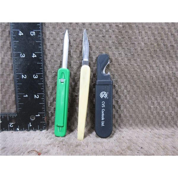 3 Assorted Knives - CVS Controls, SPL & Fixed Blade