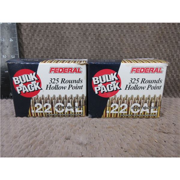 22LR 36gr HV HP Federal - 2 Sealed Boxes of 325