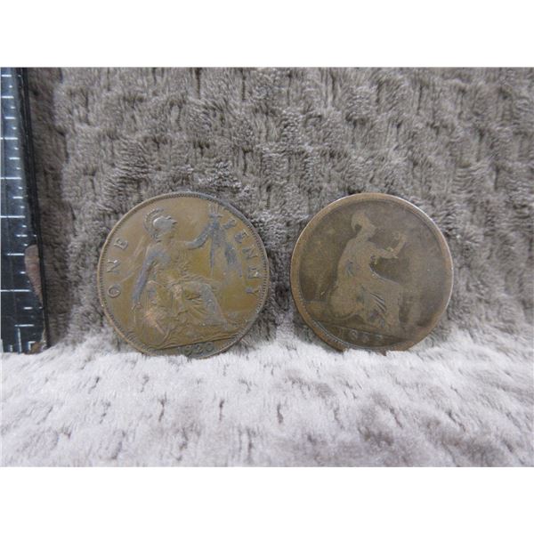 2 - United Kingdom One Penny - 1862, 1920