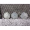 Image 2 : 3 - Canadian 50 Cent Pieces - 1918, 1919, 191? - 925 Silver