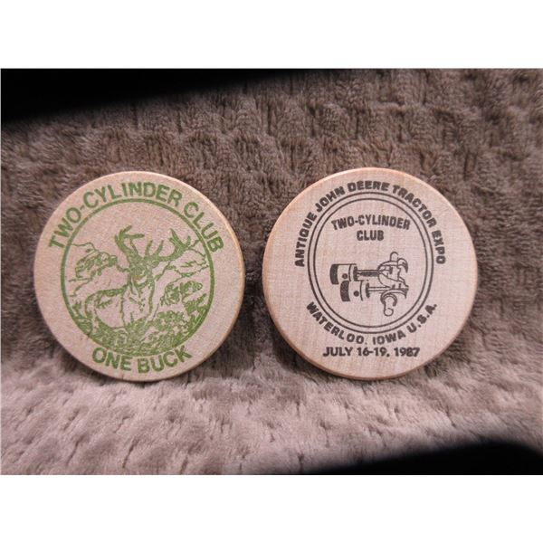 2 Tokens - Two-Cylinder Club - One Buck & Half Buck