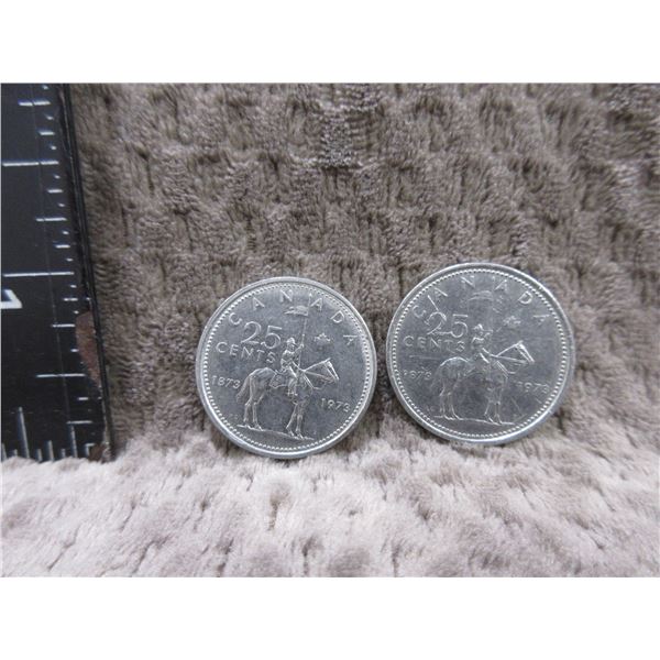 2 - 1973 Canadian 25 Cent Pieces - RCMP
