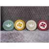Image 1 : 4 Vintage Poker Chips - 2 Aladdins Lamp, 2 Cloverleaf