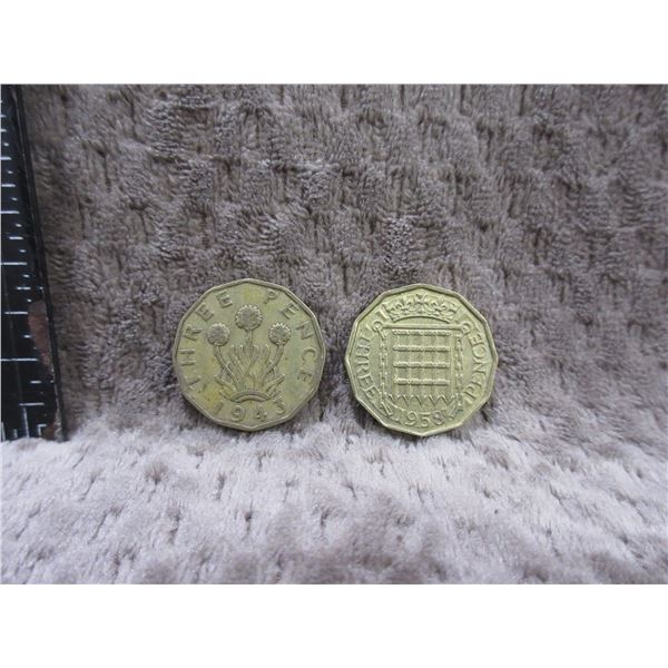 1943 & 1958 - United Kingdom 3 Pence