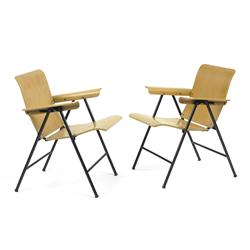 Russel Wright folding chairs, pair