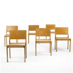 Alvar Aalto and Otto Korhonen stackable chair model 11/611, set of six
