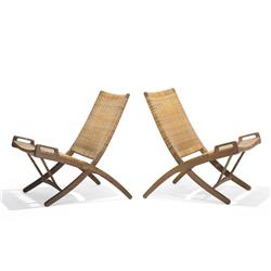 Hans Wegner Folding chairs model 512, pair
