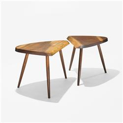 George Nakashima Wepman occasional tables, pair