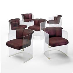 Vladimir Kagan Plexiglas chairs model 6700, set of six