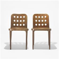 Josef Hoffmann and Oswald Haerdtl side chairs, pair