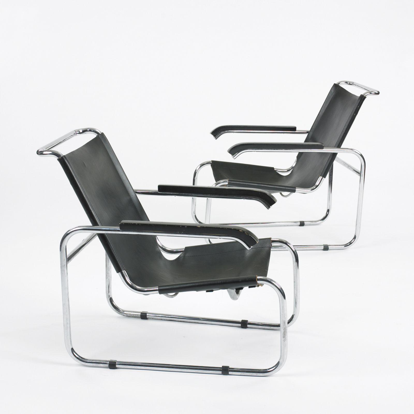 Marcel Breuer B35 lounge chairs, pair