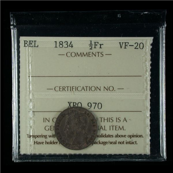 Belgium Half Franc 1834