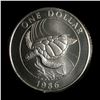 Image 1 : Bermuda One Dollar 1986 Green Sea Turtle