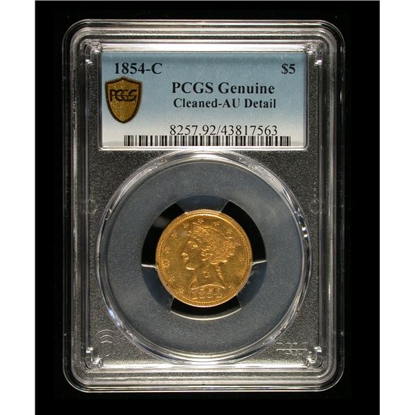 United States Five Dollars 1854-C - Charlotte