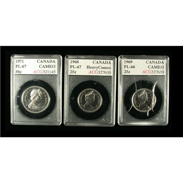 Lot of 3 Accugrade Prooflike Coins