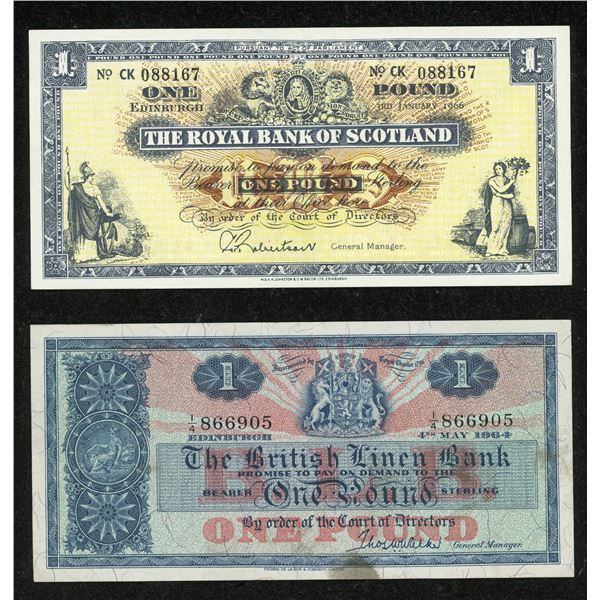 Scotland One Pound Note Pair