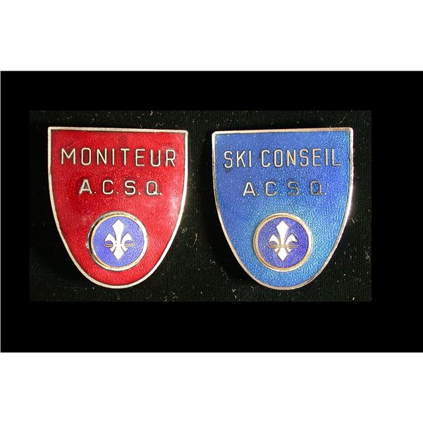 Quebec A.C.S.Q. pair of Enamelled Badges