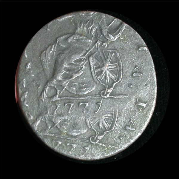 Great Britain 1771 Counterfeit Half Penny - Double Struck