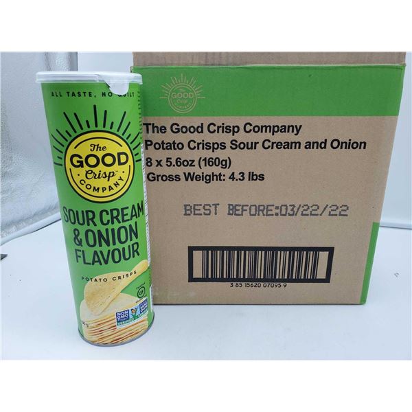 The Good Crisp Company Sour Cream & Onion Flavour Potato Crisps (8 x 160g)