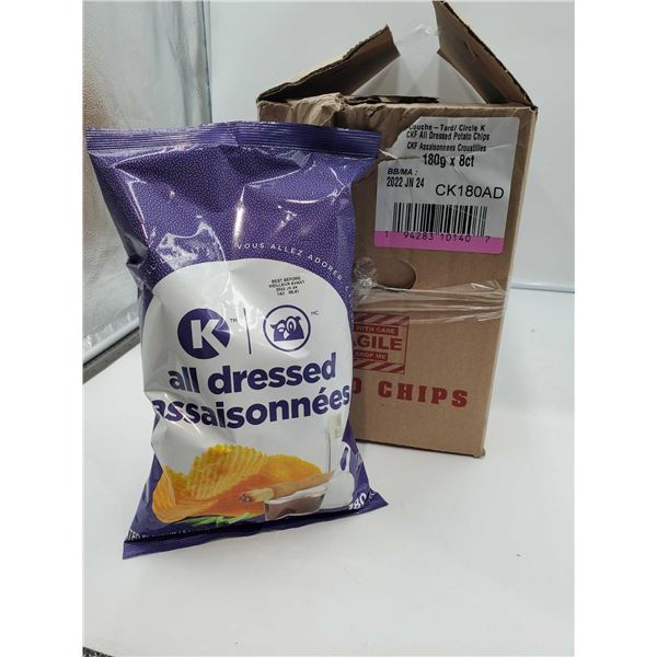 Circle K All Dressed Potato Chips 8 X 180g Circle K All Dressed Potato Chips 8 X 180g