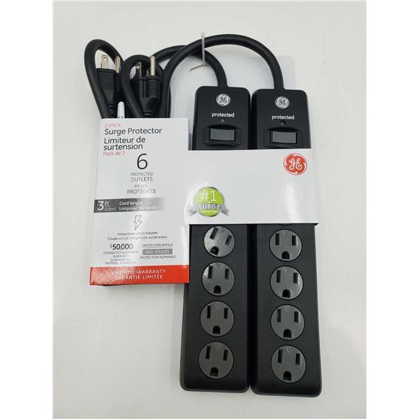 GE Surge Protector with 6 Protected Outlets (2 x 3ft)