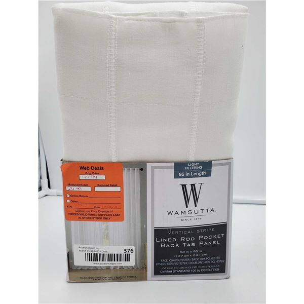 Wamsutta Vertical Stripe Lined Rod Pocket Back Tab Panel (50in x 50in)