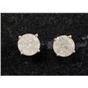 Image 1 : 14K White Gold Diamond(0.9Ct,I1-I2,F-G) Unisex Cast Stud Earrings (~weight 0.85g), Made in Canada, A
