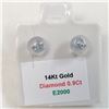 Image 5 : 14K White Gold Diamond(0.9Ct,I1-I2,F-G) Unisex Cast Stud Earrings (~weight 0.85g), Made in Canada, A