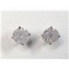 Image 7 : 14K White Gold Diamond(0.9Ct,I1-I2,F-G) Unisex Cast Stud Earrings (~weight 0.85g), Made in Canada, A