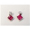 Image 1 : 10K Yellow Gold Ruby(0.44ct) Diamond(0.06ct) Earrings, Made in Canada, Suggested Retail Value $500