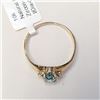 Image 4 : 10K Yellow Gold Blue Zircon(1ct) Diamonds(0.02Ct,Si,G-H) Ring (~Size 6)(Ring is resizable for $40) (