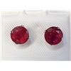 Image 1 : 10K White Gold Ruby(2.5ct) Round 6X6Mm Earrings, Made in Canada, Suggested Retail Value $500