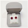 Image 2 : 10K White Gold Ruby(2.5ct) Round 6X6Mm Earrings, Made in Canada, Suggested Retail Value $500