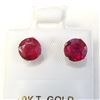 Image 5 : 10K White Gold Ruby(2.5ct) Round 6X6Mm Earrings, Made in Canada, Suggested Retail Value $500