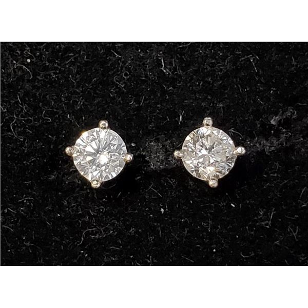 14K White Gold Diamonds(0.32Ct,I1-I3,F-G) Earrings, Made in Canada, Appraised Retail $1375