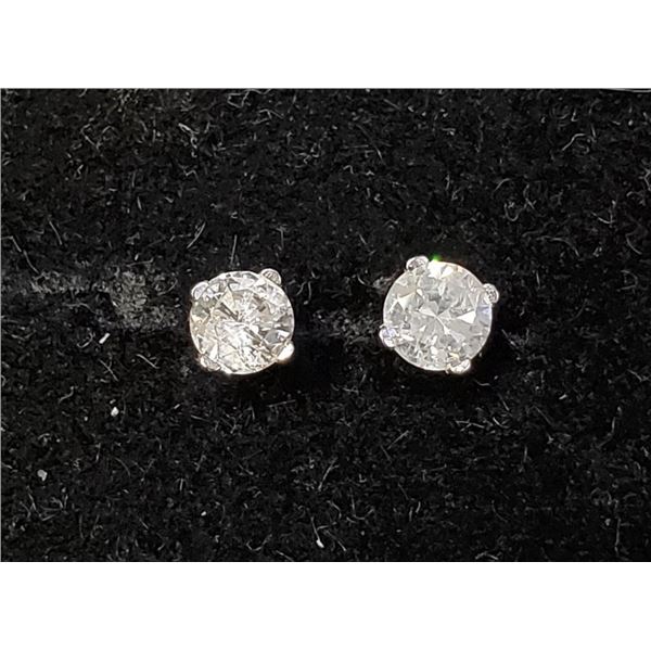 14K White Gold Diamonds(0.3Ct,I1-I3,F-G) Earrings, Made in Canada, Appraised Retail $1295