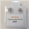 Image 5 : 14K White Gold Diamonds(0.3Ct,I1-I3,F-G) Earrings, Made in Canada, Appraised Retail $1295